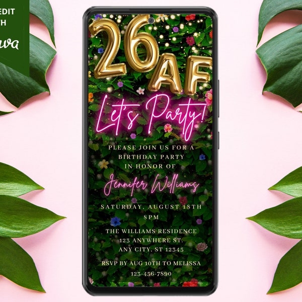 26th birthday invitation templates