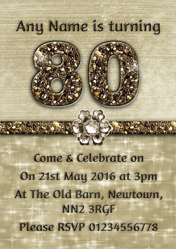27 80Th Birthday Invitation Wording Background Free Invitation Template