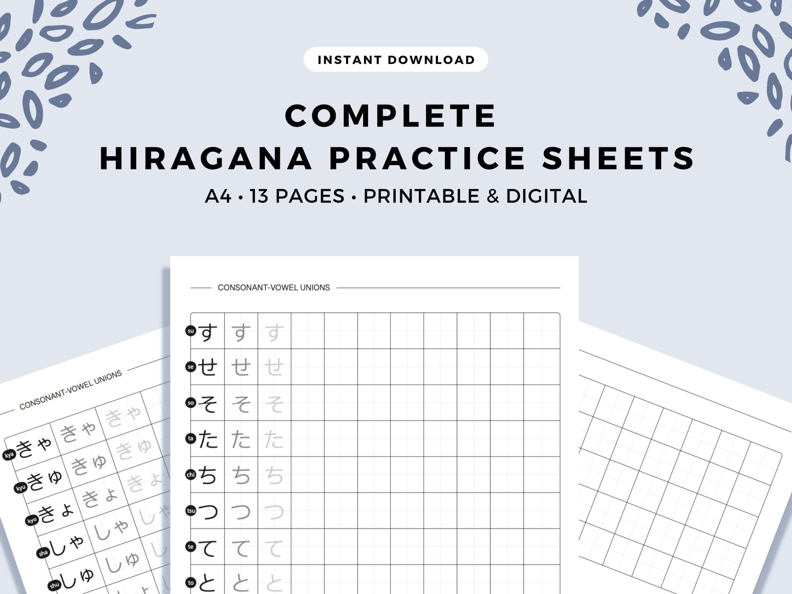 hiragana practice worksheets