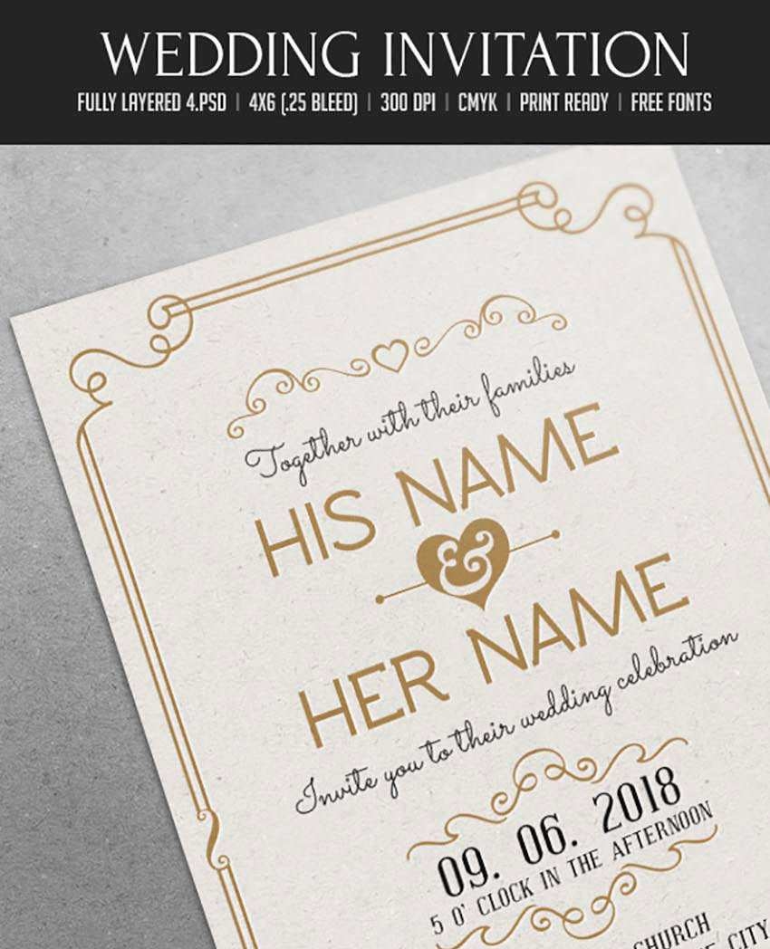 28 The Best Adobe Illustrator Wedding Invitation Template Free Maker 