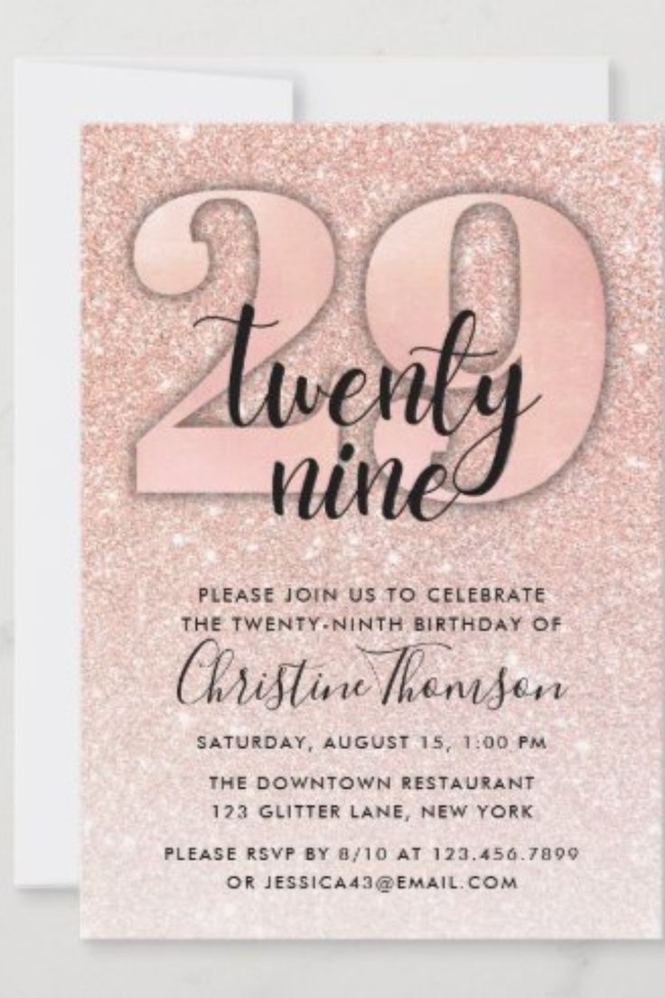 29th birthday invitation templates