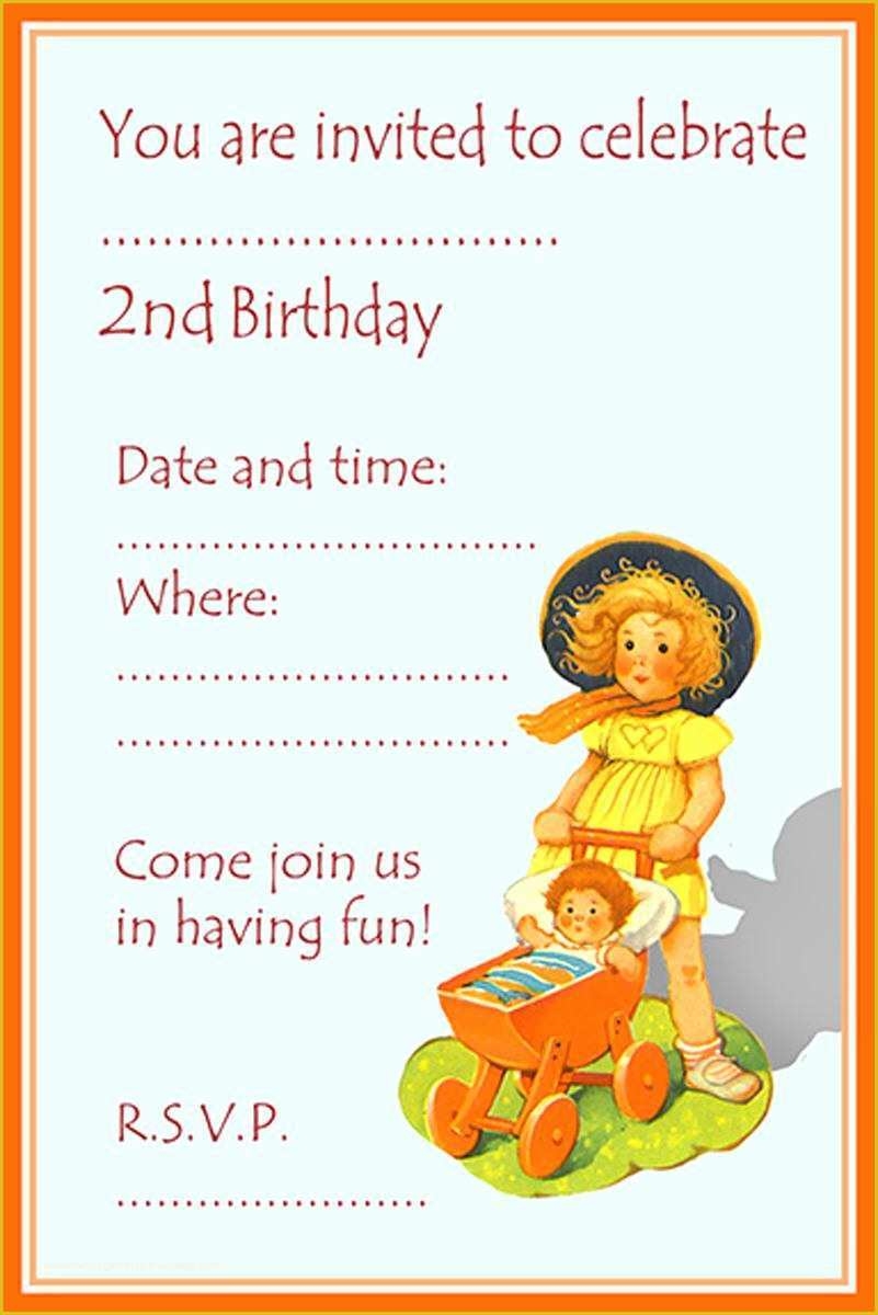 2nd Birthday Invitations Templates Free Of 18 Birthday Invitations For