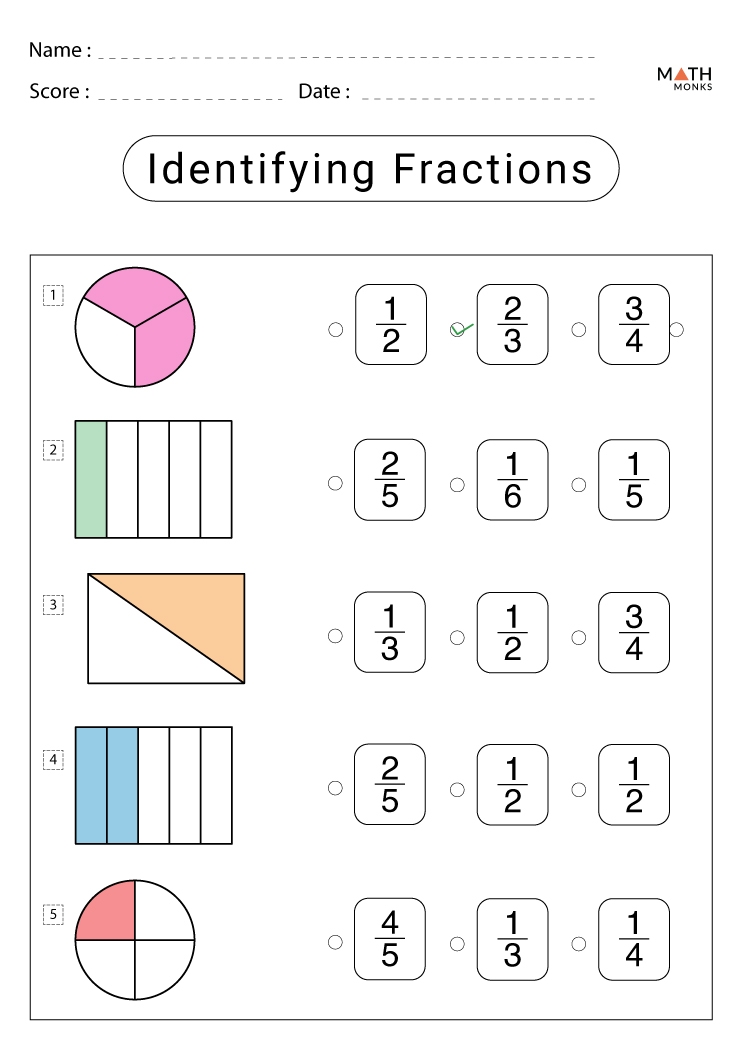 free fraction worksheets