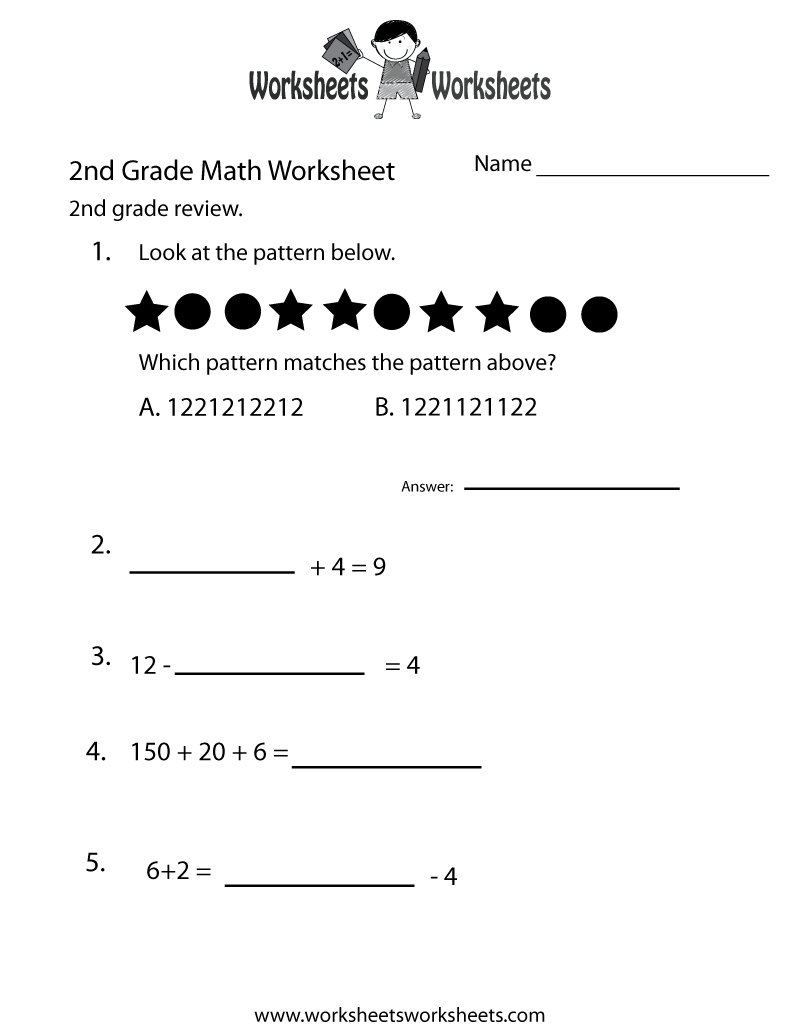 free second grade math worksheets
