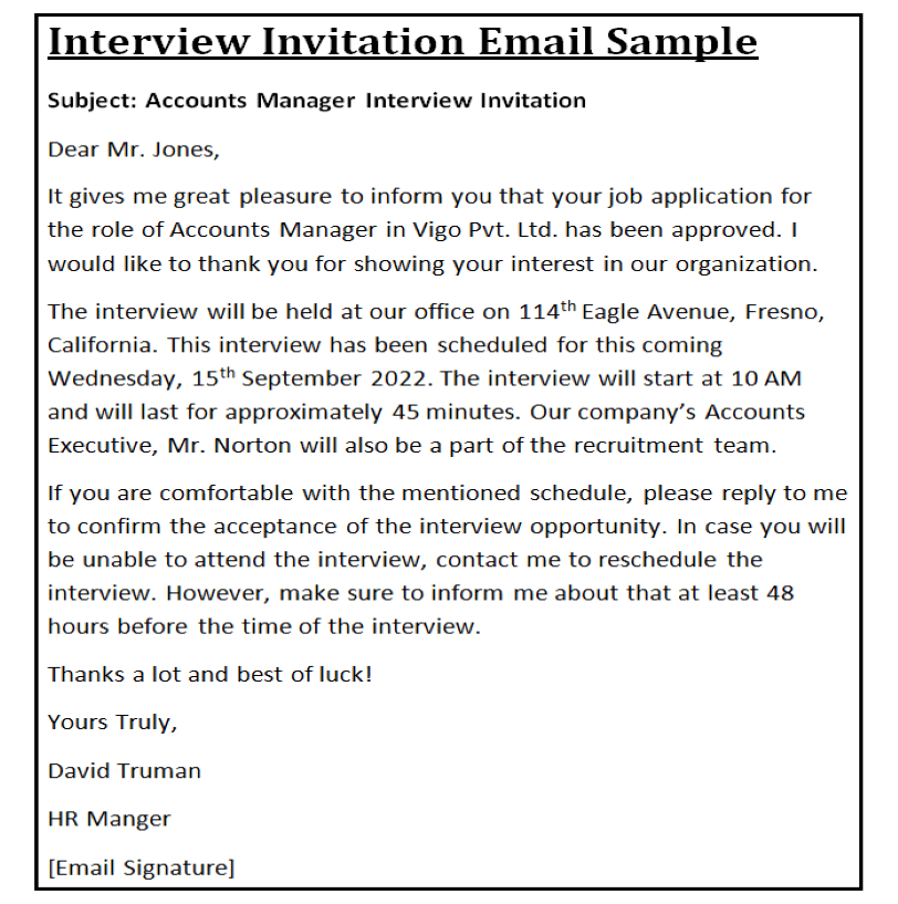 zoom interview invitation email template