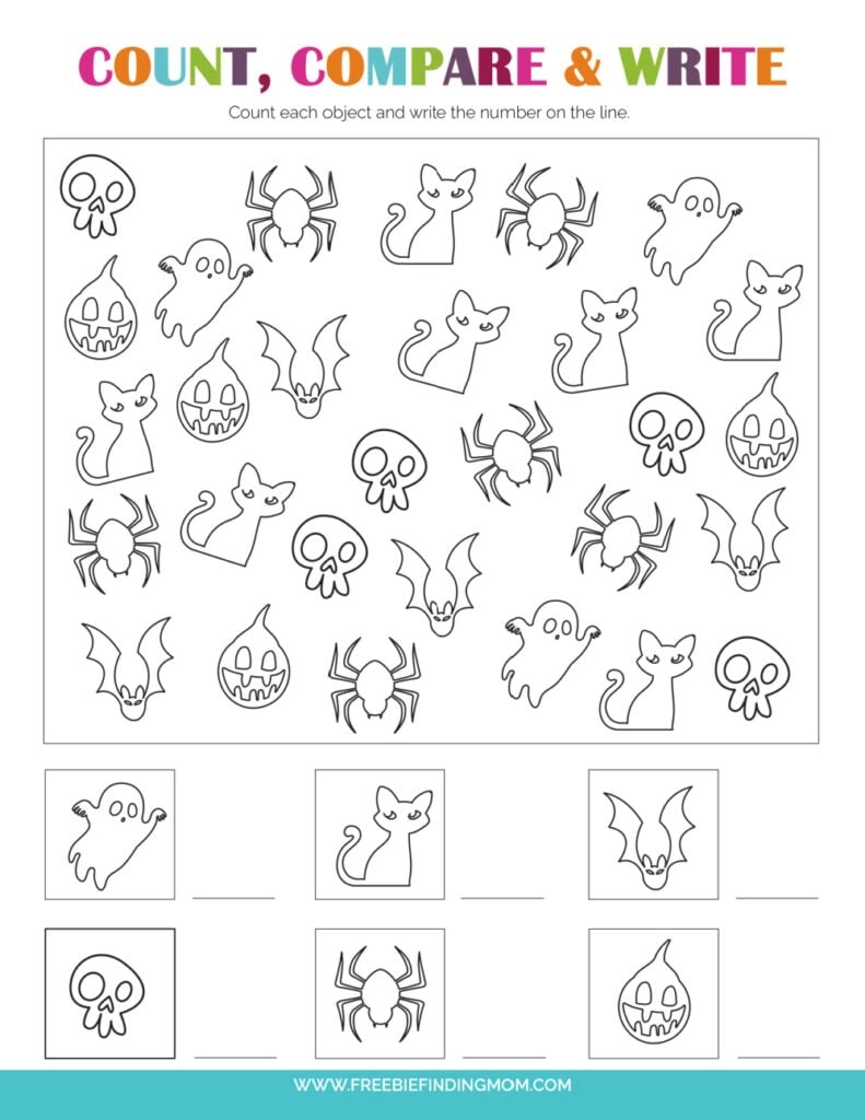 3 Free Halloween Math Worksheets For Kindergarten And Preschool 