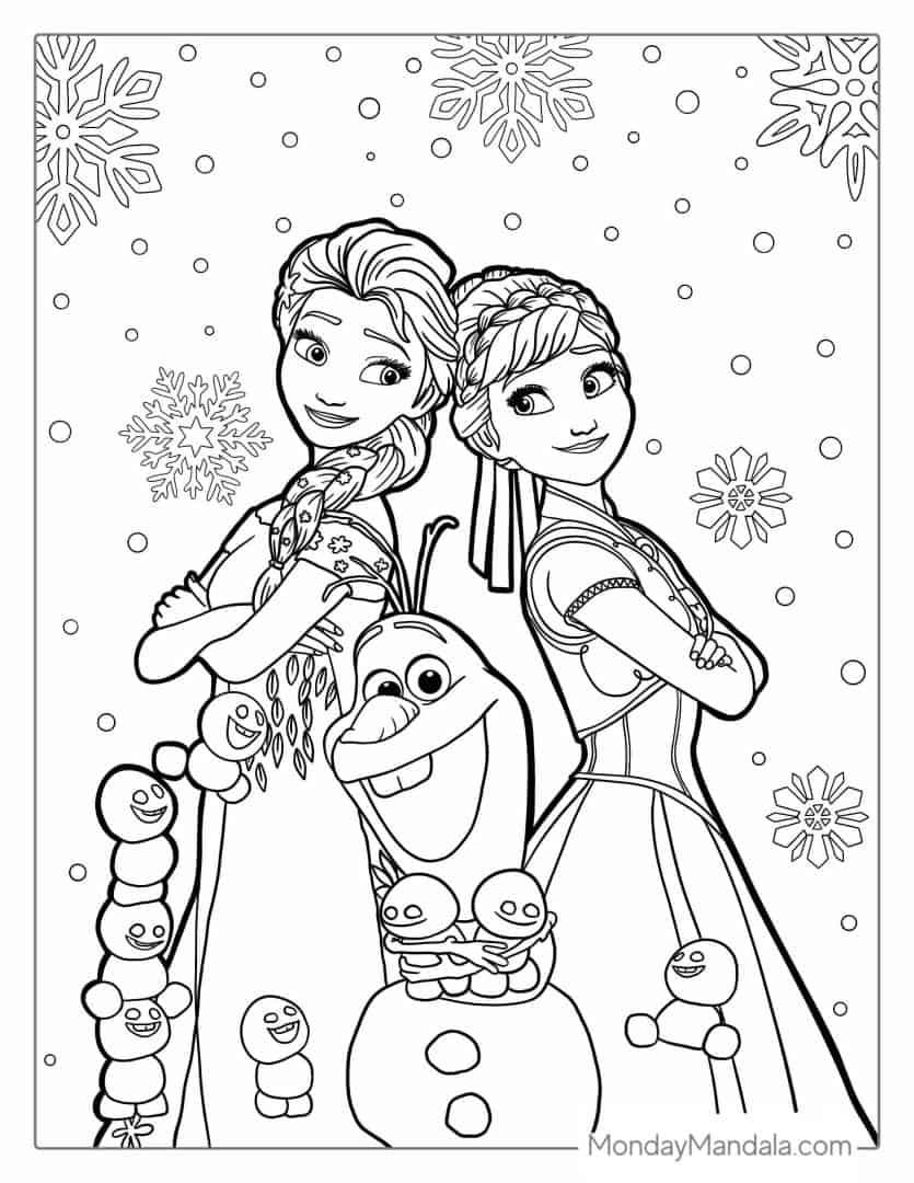 frozen color pages free