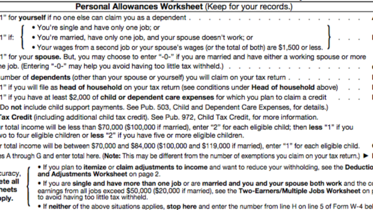 30 Personal Allowances Worksheet Worksheets Decoomo