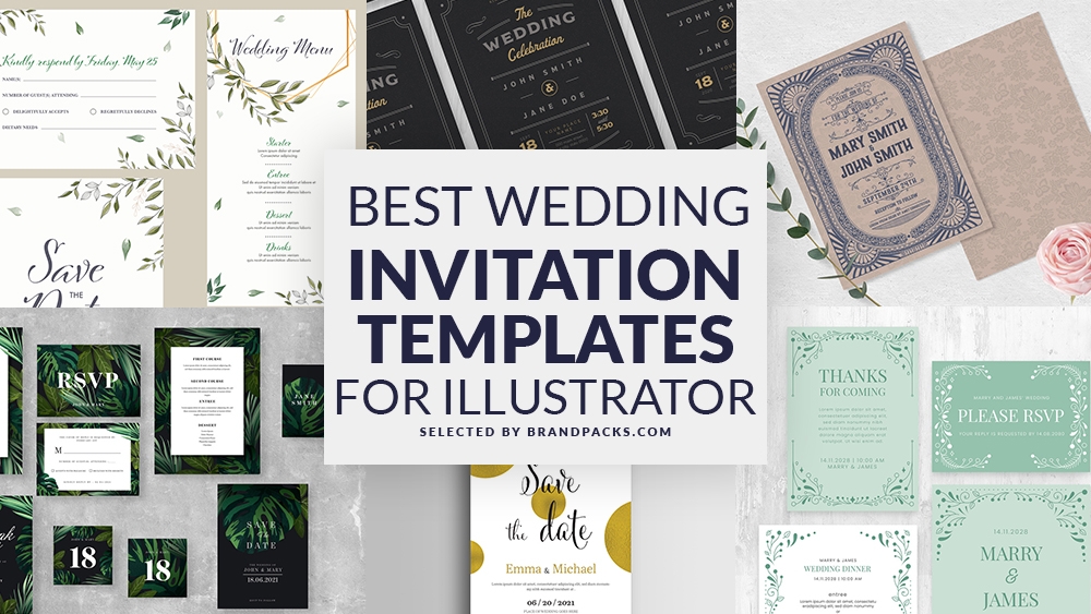 36 Best Illustrator Wedding Invitation Templates BrandPacks