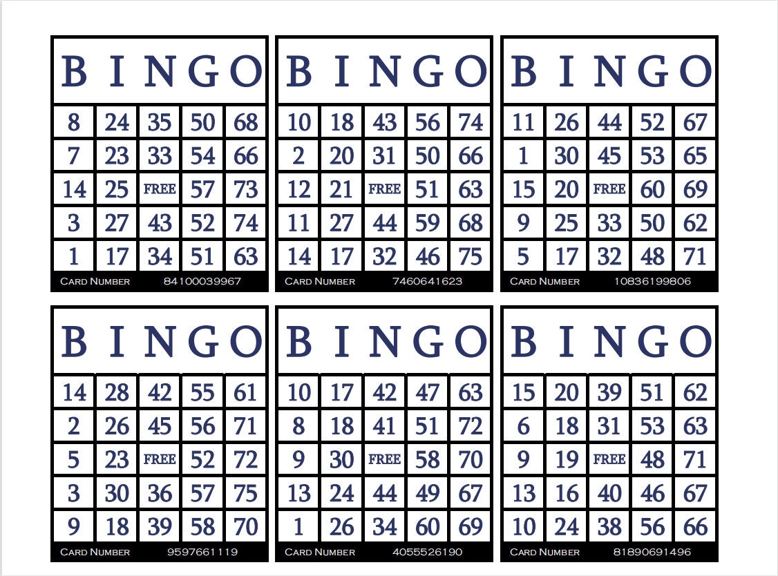 printable bingo cards 3 per page