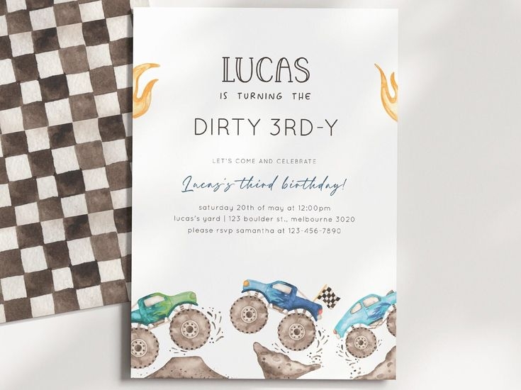 monster truck invite template