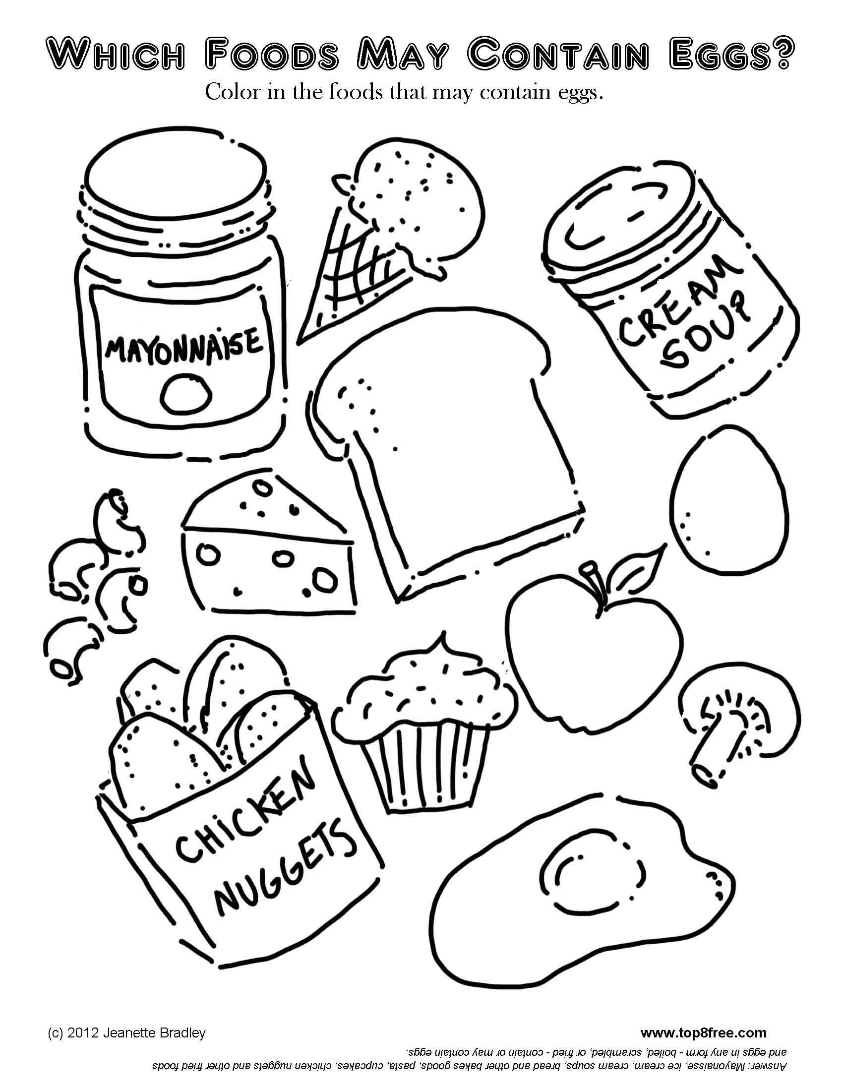 4 Best Images Of Printable Pictures Of Food Items Food Coloring Pages 
