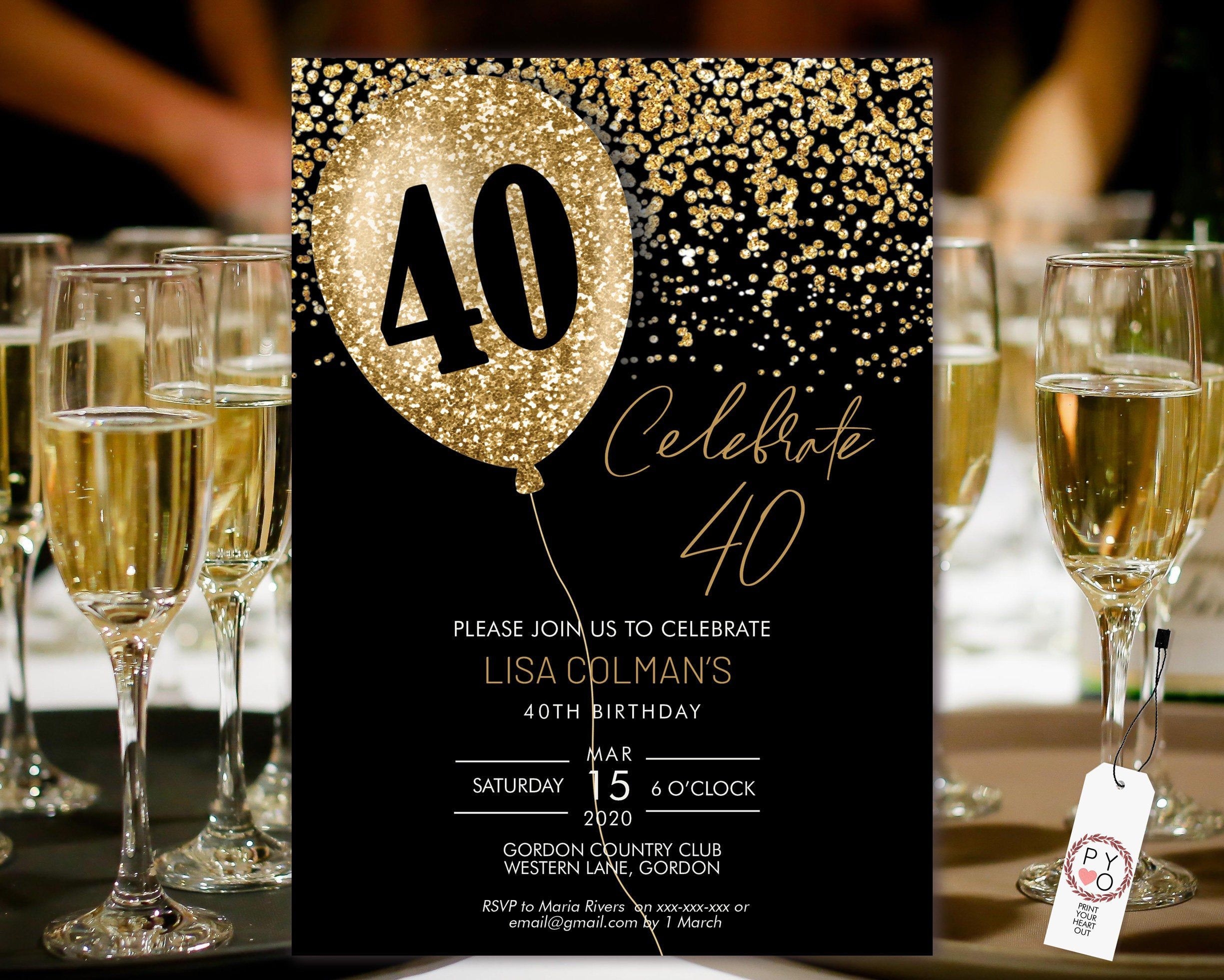 40th Birthday Invitation Template PosterMyWall 50 OFF