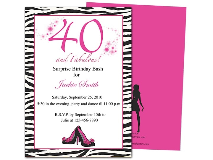 40th birthday invitation templates