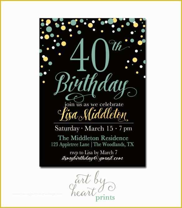 40th Birthday Invitation Templates Free Printable Of 24 40th Birthday 