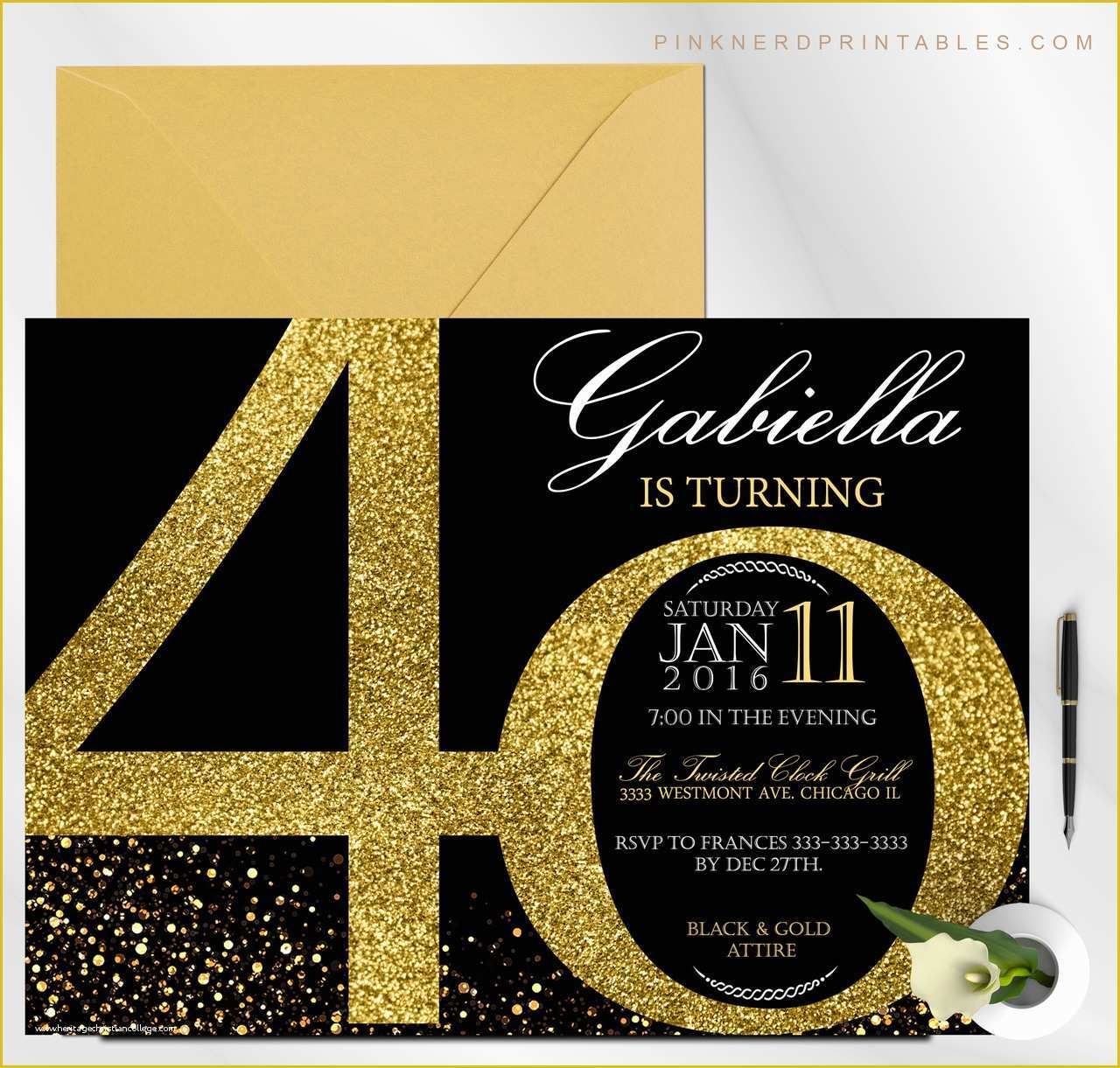 40th birthday party invitation templates