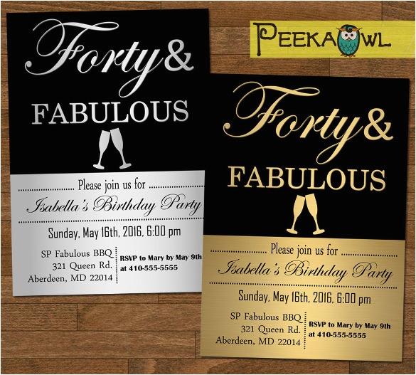 40th birthday invite templates free download