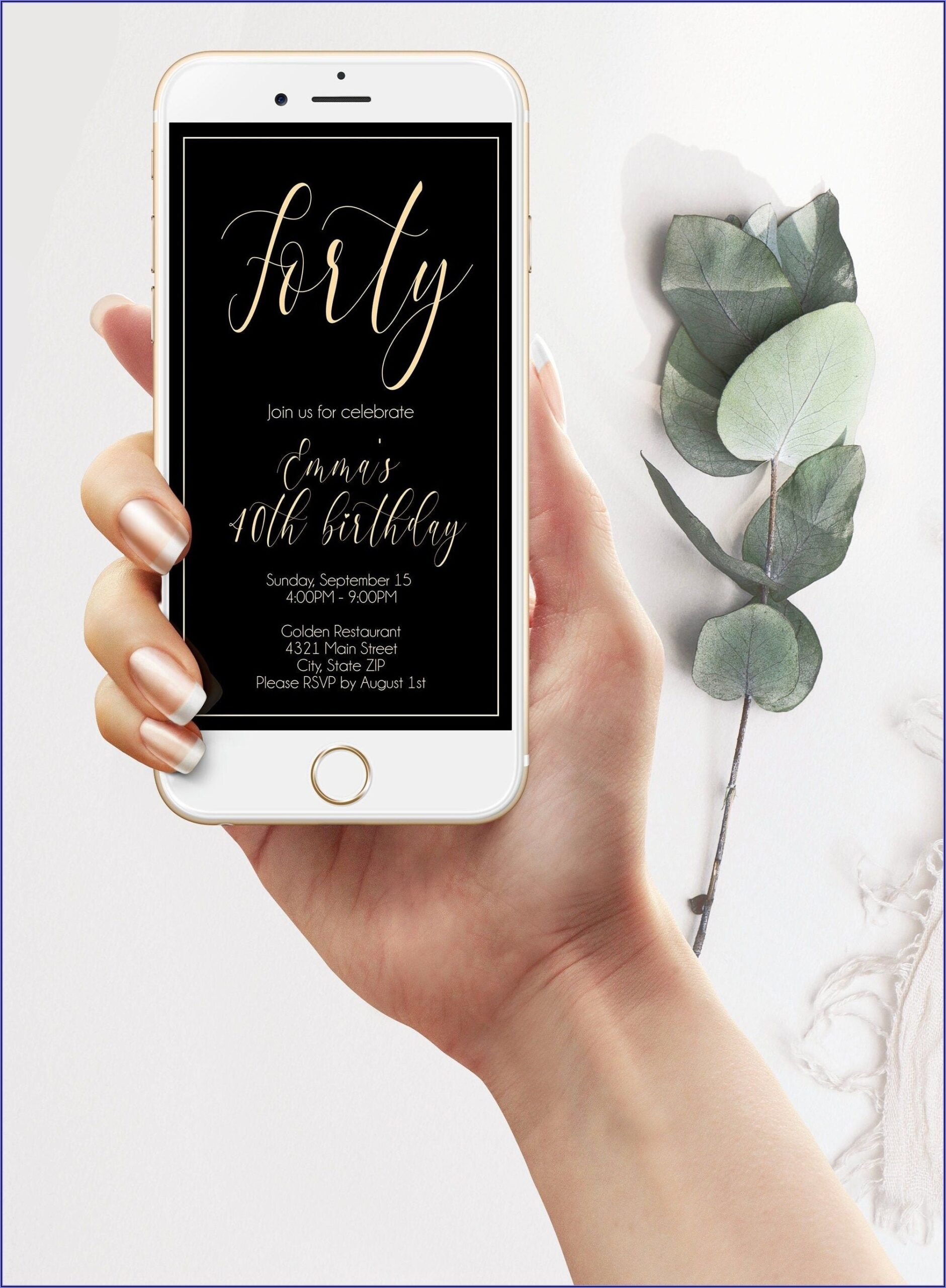 40th Birthday Invite Templates Template 2 Resume Examples E4Y4mwAqVl