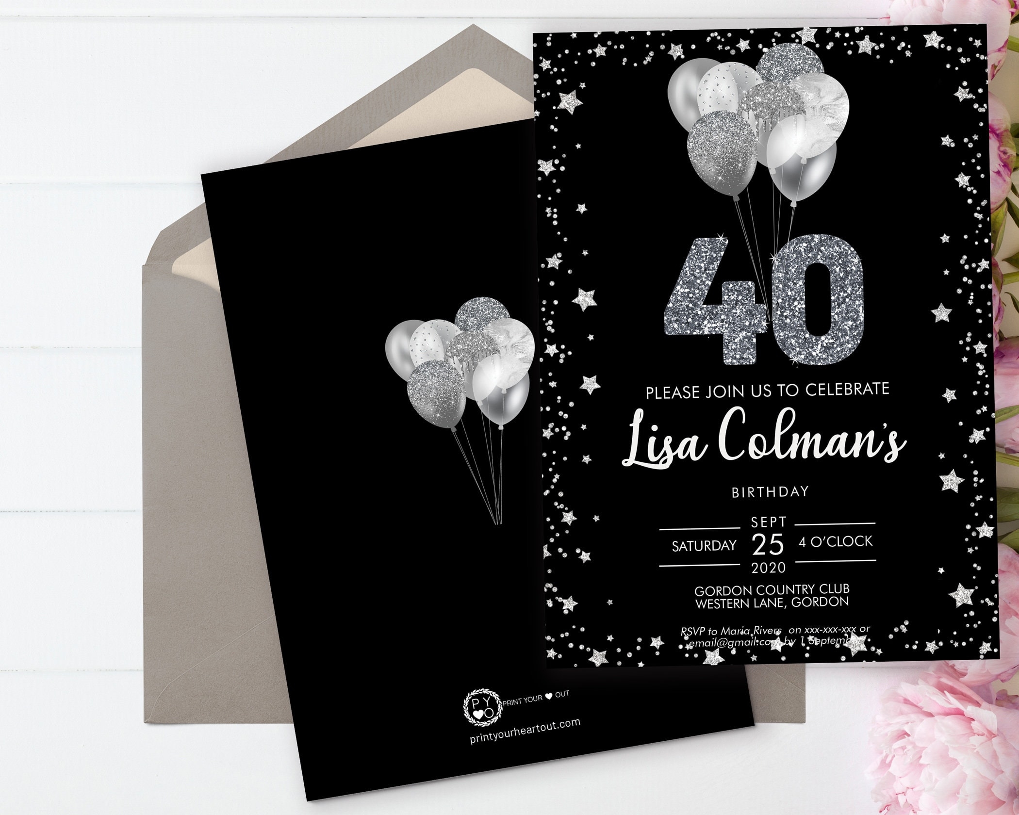 40th birthday invite templates