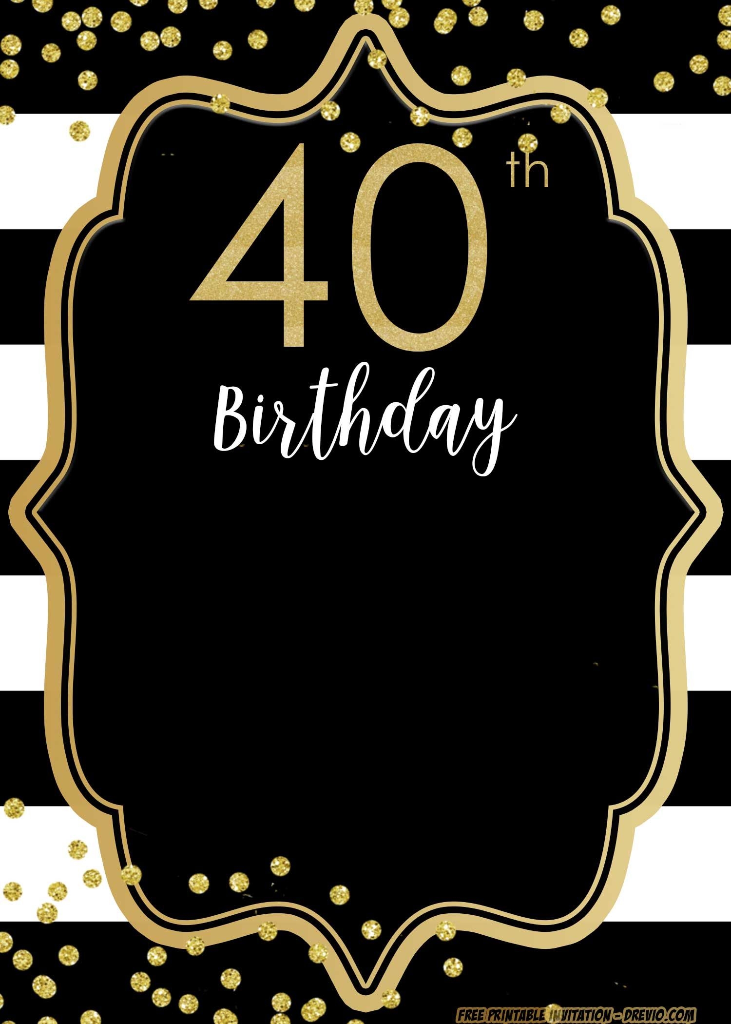 40th Birthday Party Invites Free Templates Free Printable Download