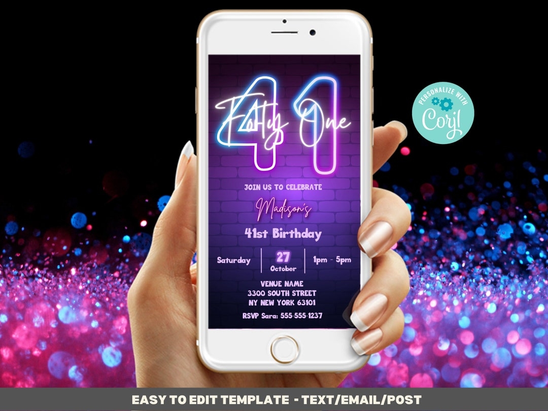 41st birthday invitation templates