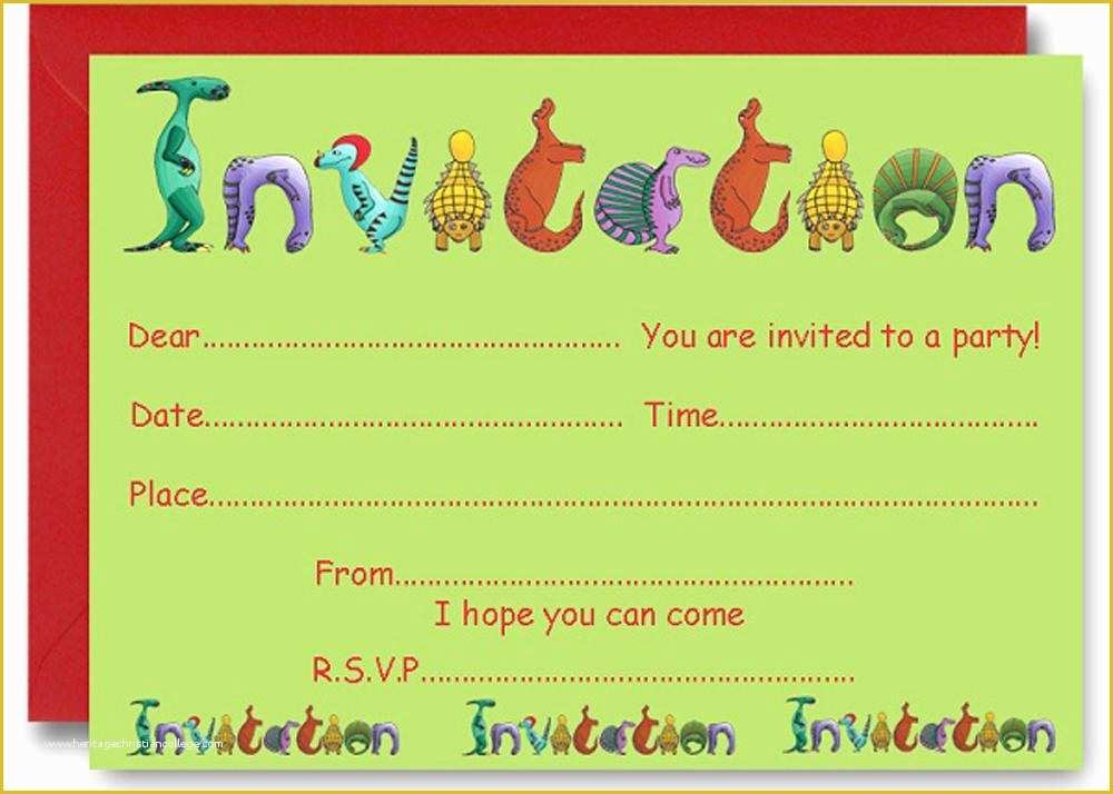 dinosaur birthday invitation template