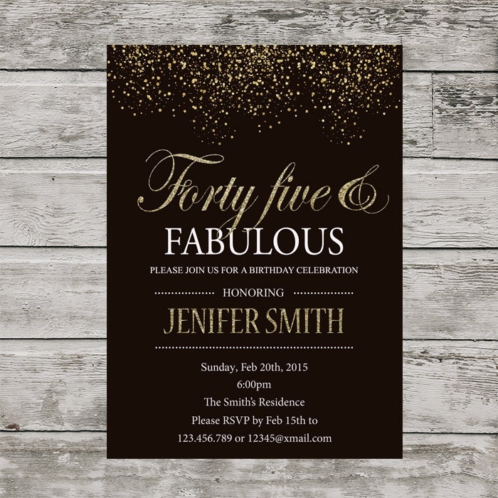 45Th Birthday Invitation Templates