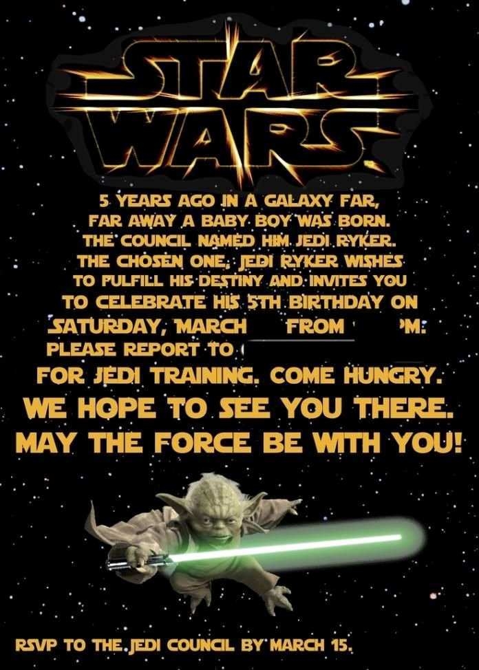 star wars invitation template
