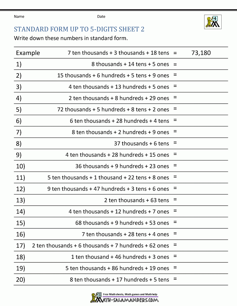4th Grade Place Value Worksheets Worksheets Library