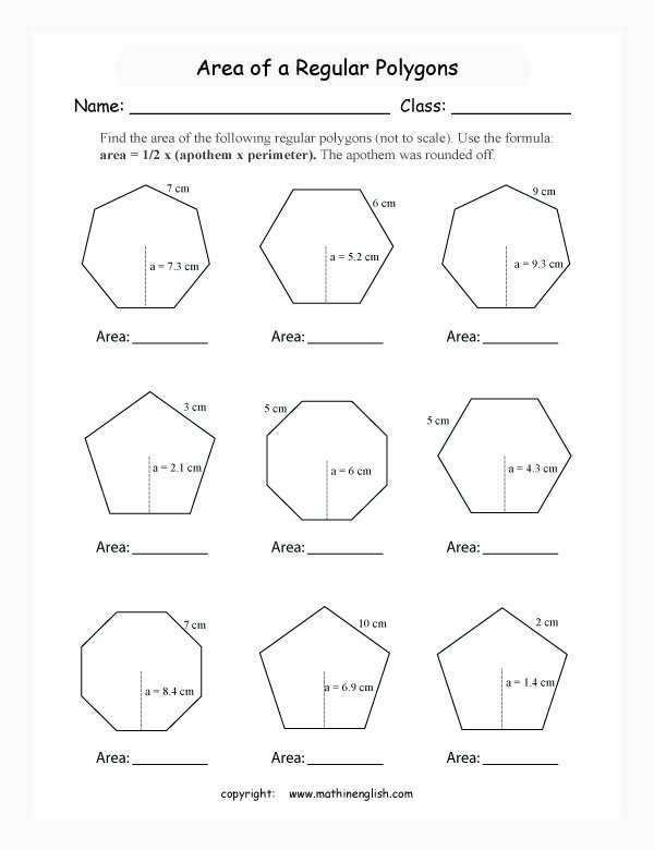 50 Area Of Regular Polygons Worksheet Chessmuseum Template Library