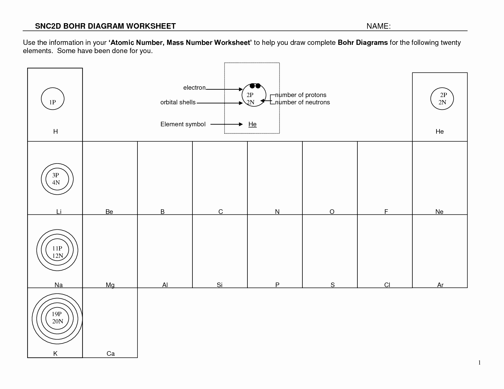 50 Bohr Atomic Models Worksheet