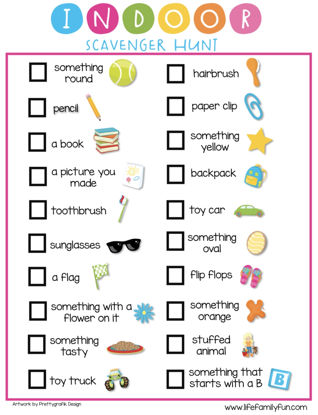 indoor activities for kids printable