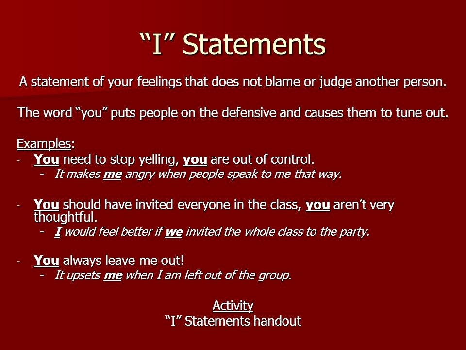 50 I Feel Statements Worksheet Chessmuseum Template Library