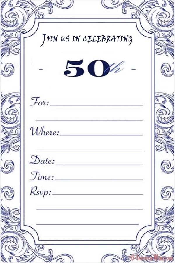50th Birthday Invitation Templates FREE And PRINTABLE Invitation World