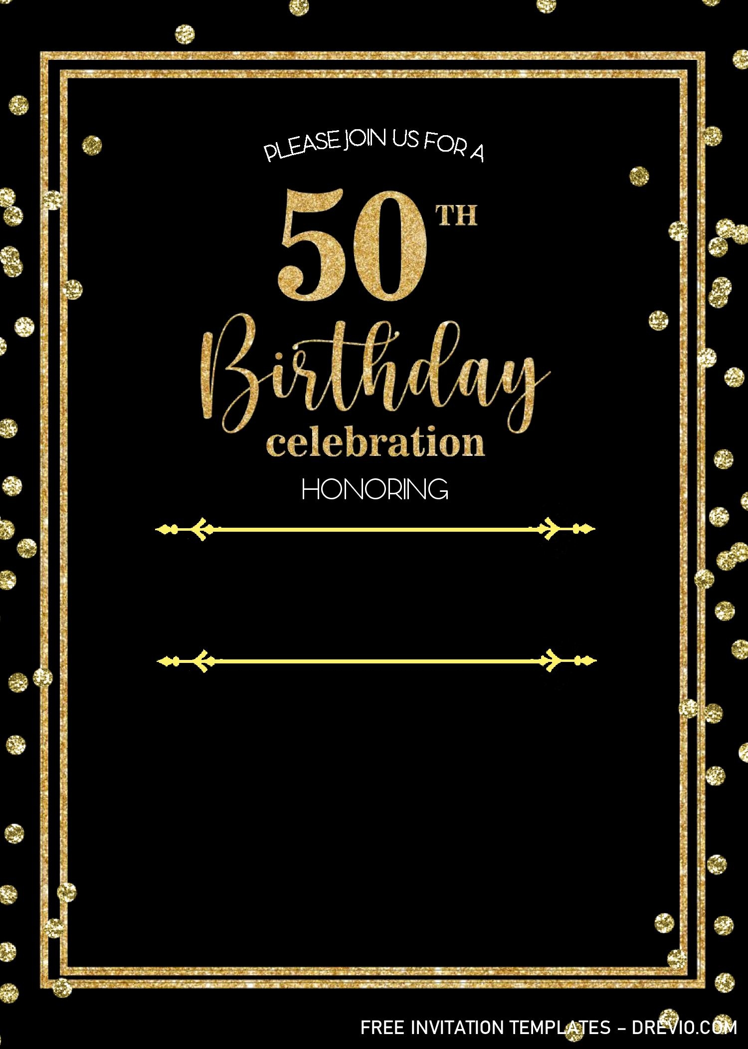 50th invitation templates