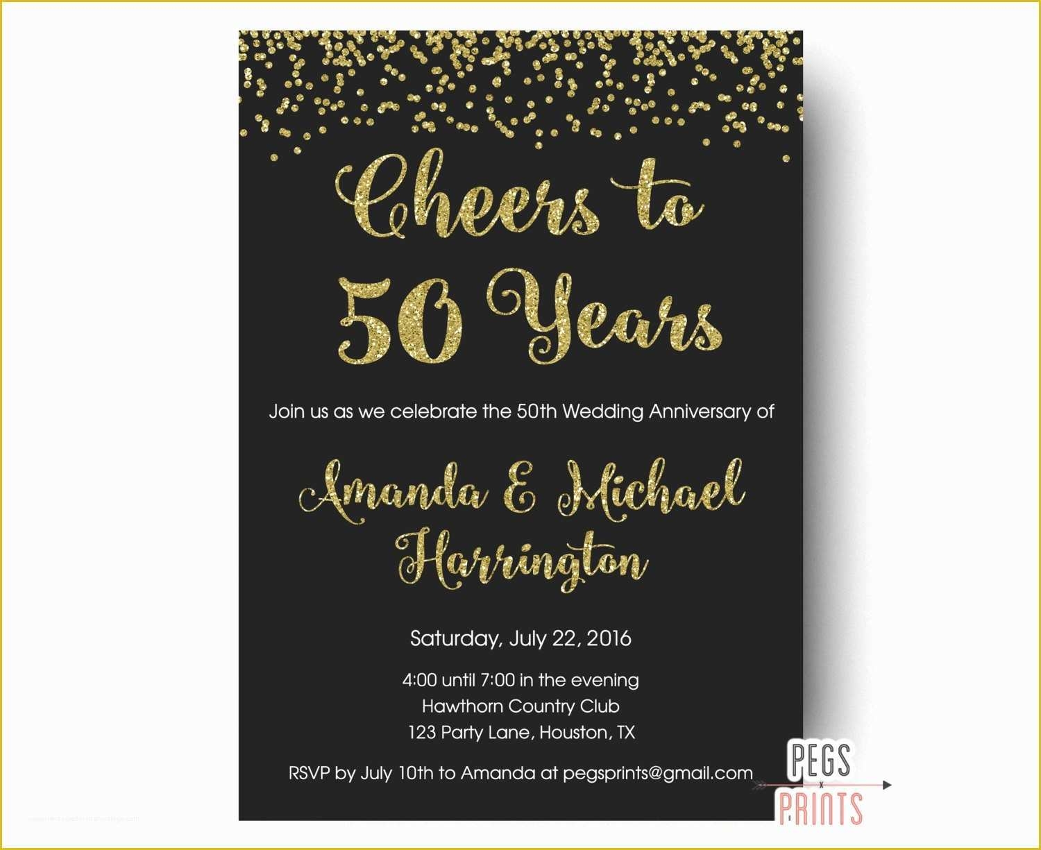 50th anniversary invitations free templates