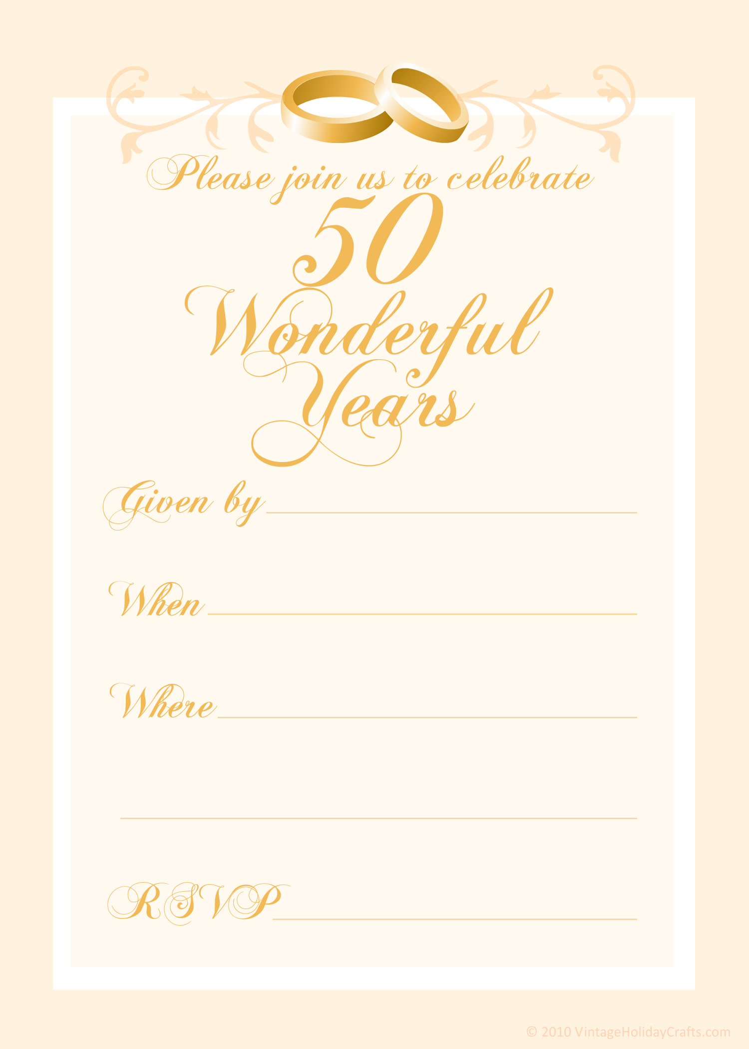 50Th Wedding Invitation Templates