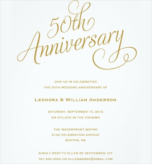 50th Wedding Invitations Template