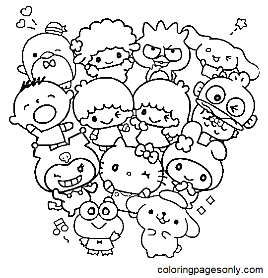 52 Sanrio Characters Coloring Pages ColoringPagesOnly
