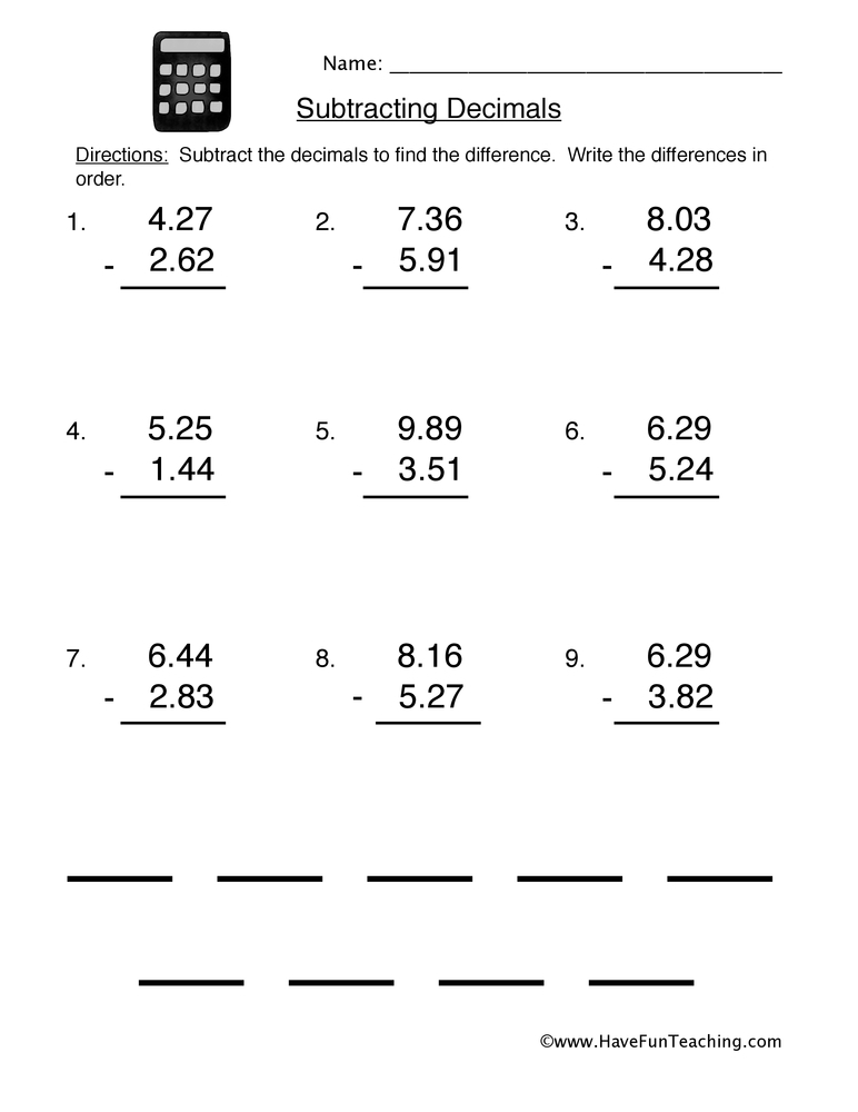 5th grade decimal worksheets