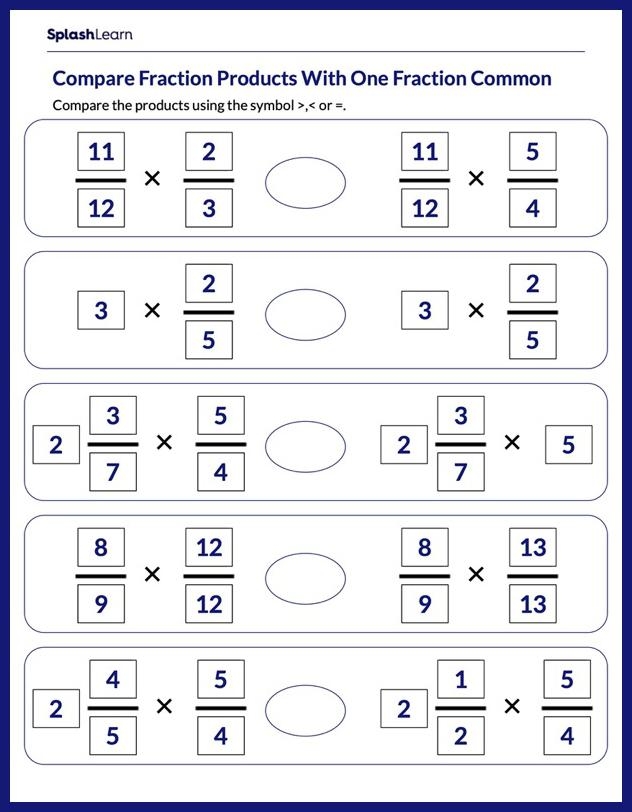 5th Grade Math Fractions Worksheets Free Printable SplashLearn