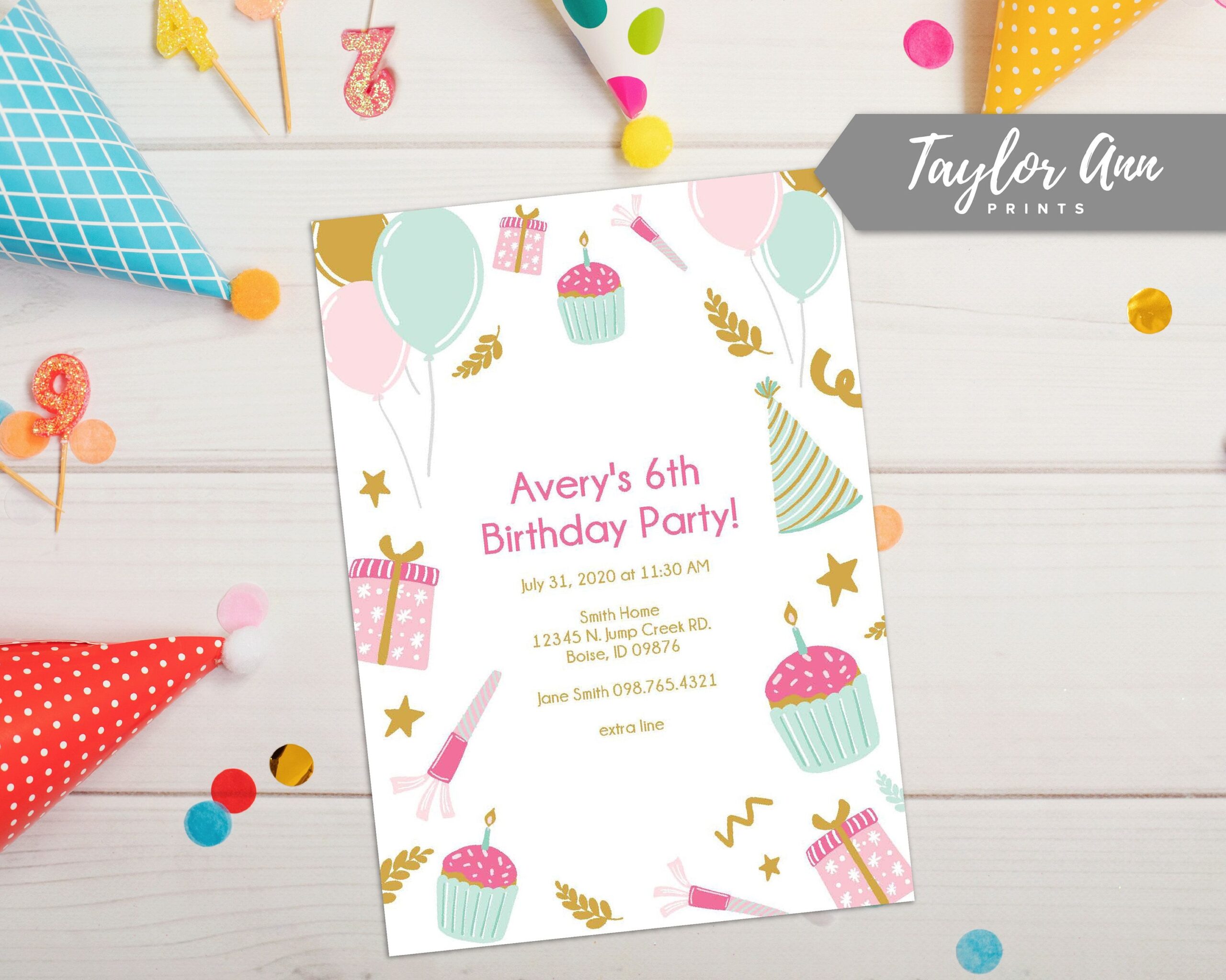 5x7 birthday invitation template