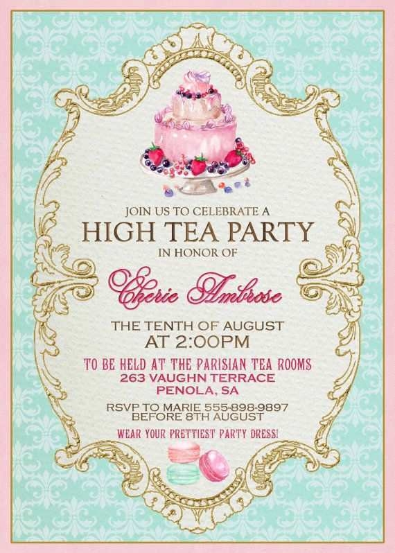 60 Free Printable Afternoon Tea Party Invitation Template For Ms Word