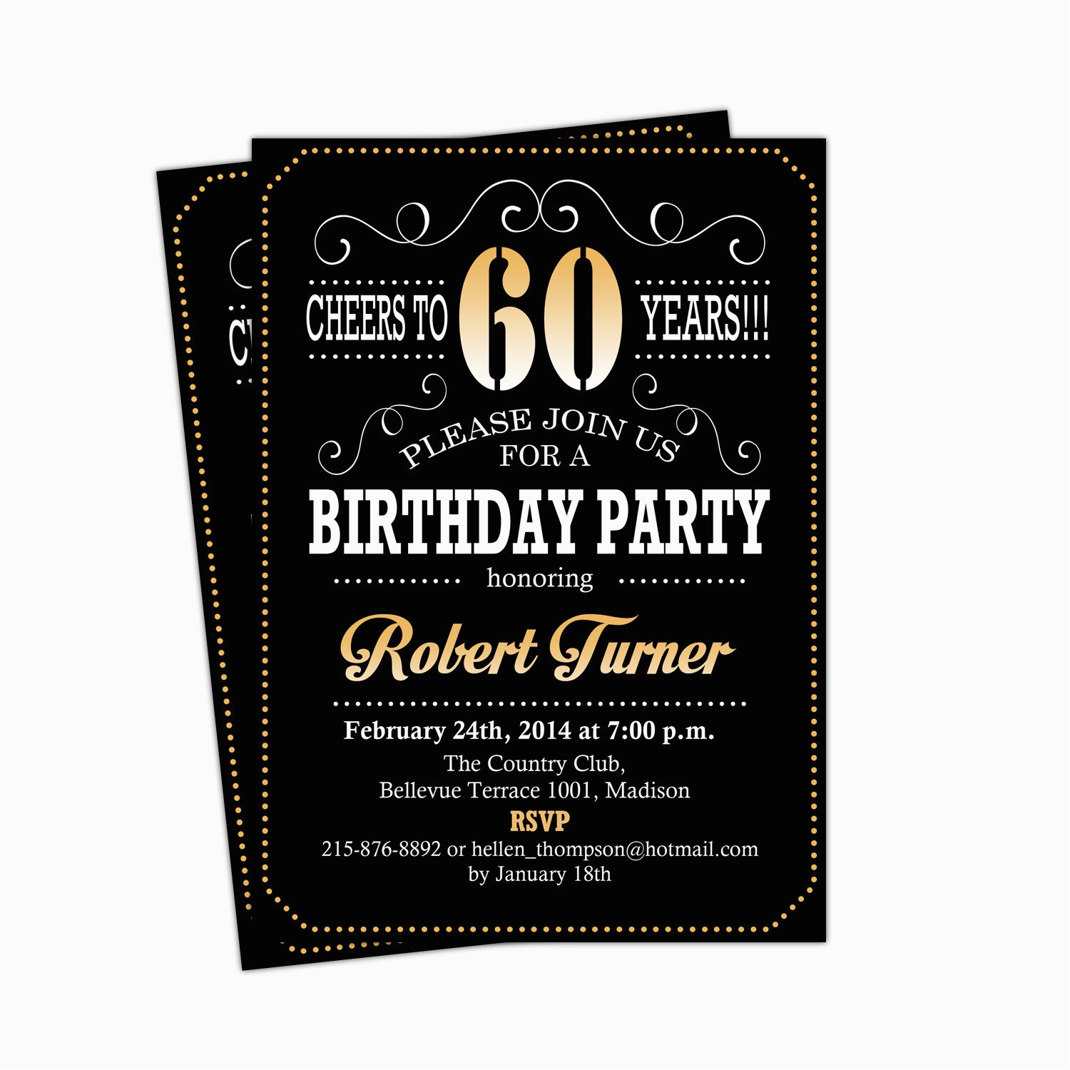 60th birthday invitation card templates free download