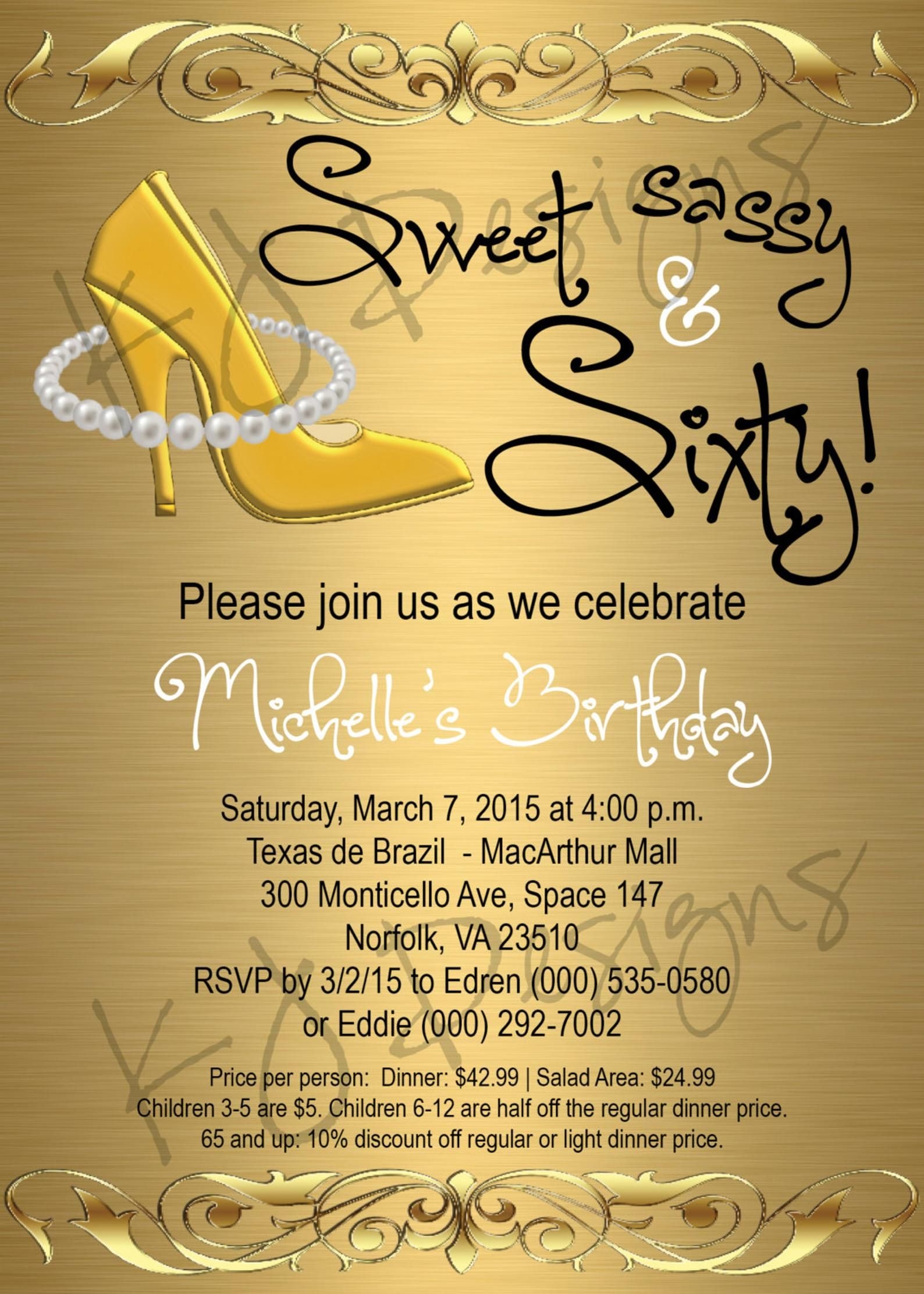 60th birthday invitations templates
