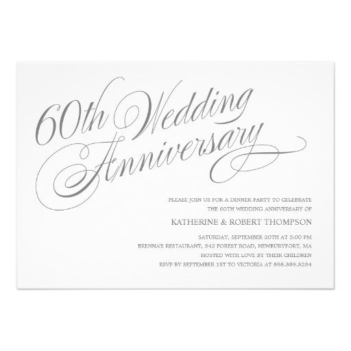 60th Wedding Anniversary Invitation Templates