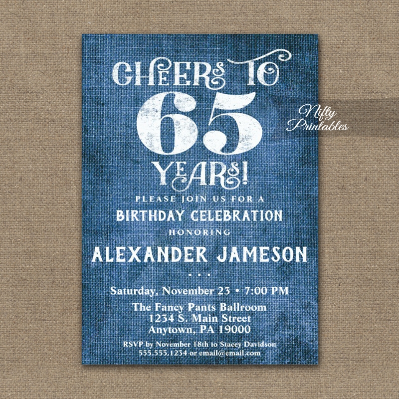 65th birthday invitations templates