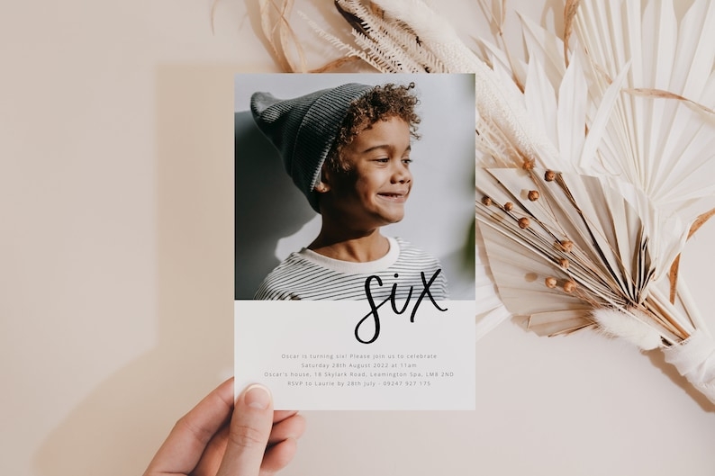 6th Birthday Invite Template Photo Birthday Invitation Etsy