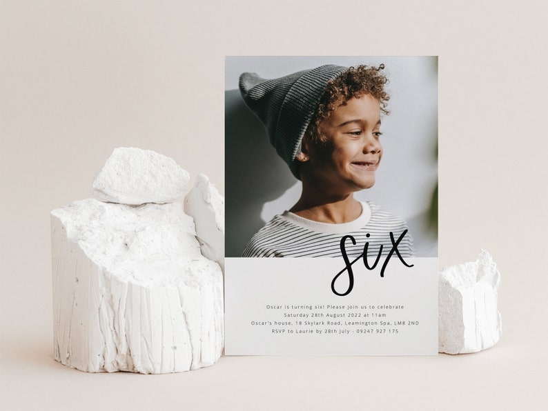 6th Birthday Invite Template Photo Birthday Invitation Etsy
