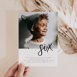 6th Birthday Invite Template Photo Birthday Invitation Etsy